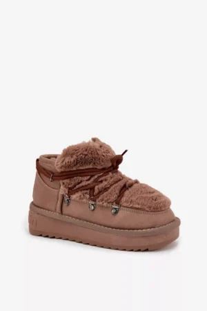 Bērnu un jauniešu sniega zābaki ar kažokādu DFranklin DFSH370011 Brūni