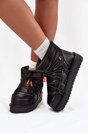 Sieviešu sniega zābaki uz platformas DFranklin DFSH370020 Melni