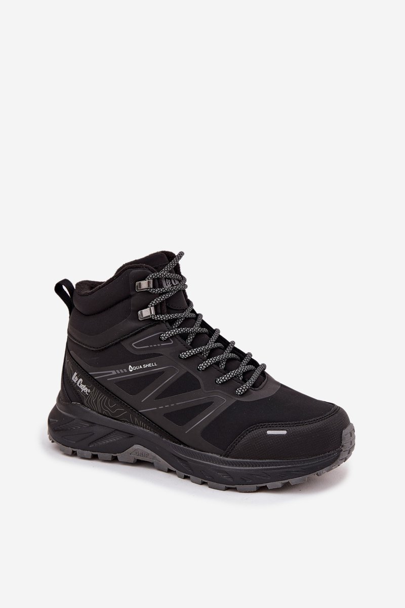 Siltināti vīriešu pārgājienu apavi Lee Cooper LCJ-25-01-3711 Melni