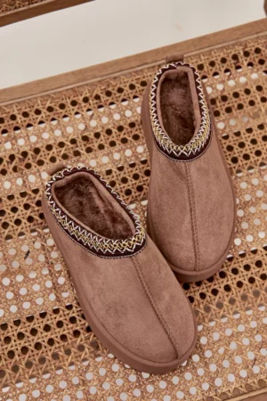 Bērnu un jauniešu sniega zābaki ar izšuvumu uz platforma Khaki Jolisse