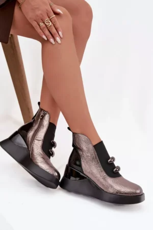 Sieviešu platforma zābaki D&A; MR52-106 Metāliski