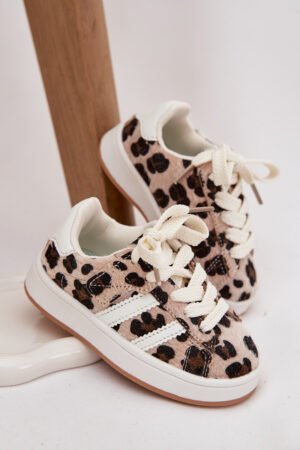 Sporta apavi Bērnu sporta apavi Leopard Beige Amelle