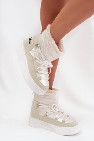 Sieviešu sniega zābaki uz platformas Lee Cooper LCJ 25 03 3815 Balti