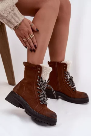 Sieviešu pārgājienu zābaki no ekoloģiskās ādas Camel Bellora