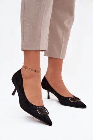 Sieviešu kurpes ar dekoratīviem elementiem, melnas Amelora