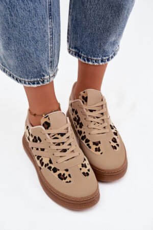 Sieviešu sporta kurpes uz platformas Panterka Beige Denissa