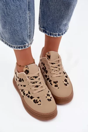 Sieviešu sporta kurpes uz platformas Panterka Beige Denissa