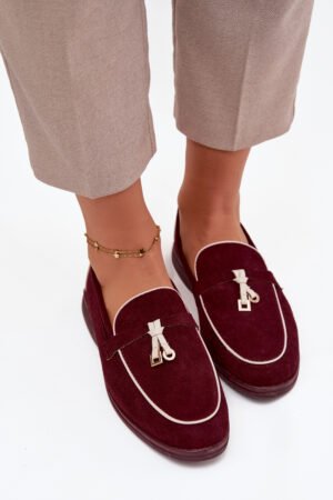 Mokasīni Loafers Dāmu ekoloģiskā zamšāda Bordeaux Darwen