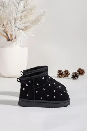 Bērnu sniega zābaki ar sirdīm, melni Gracina