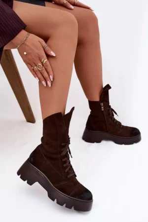 Sieviešu darba apavi no dabiskas zamšādas Zazoo 976 Chocolate