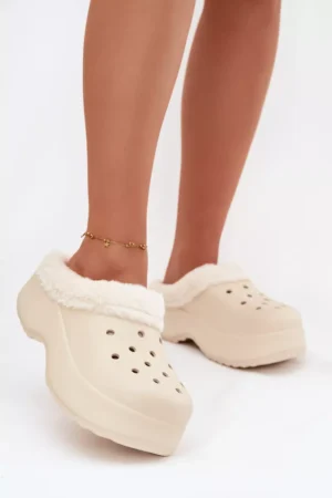 Putas Dāmu čības siltas ar kažokādu smilškrāsas Palvine