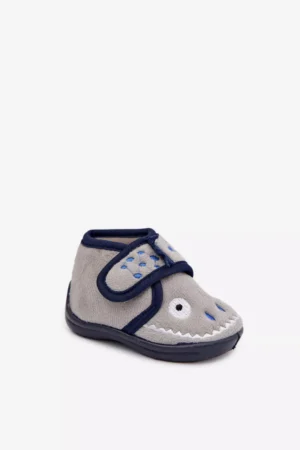 Bērnu čības ar Velcro pelēkā krāsā Jeselle