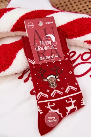 Vīriešu Ziemassvētku zeķes ar sarkanu ziemeļbriedi
