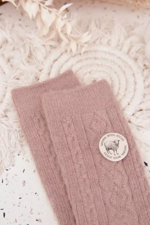 Sieviešu vilnas zeķes, smilškrāsas