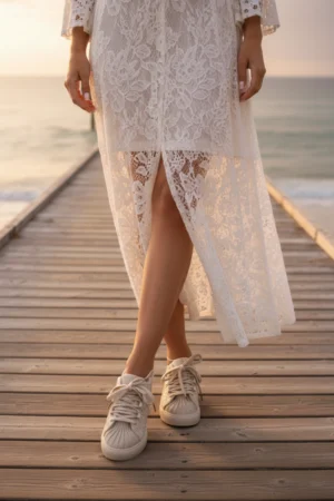 Dekorēti sieviešu sporta apavi, krāsā smilškrāsā Calissea