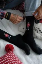 Vīriešu zeķes Bear In Sweater Black