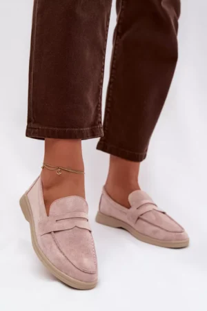 Sieviešu mokasīni no ekomzamšādas Dirty pink Renelia
