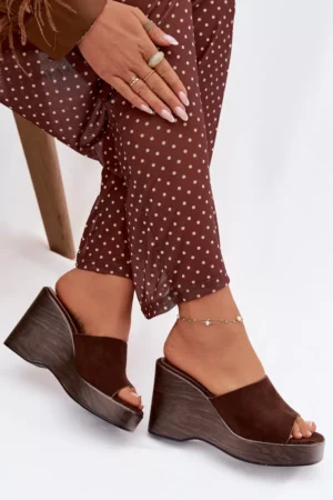 Sieviešu platformas sandales Šokolāde Ravelia