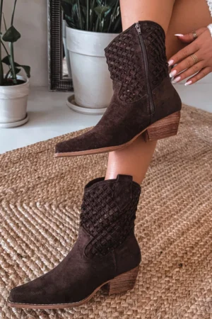 Sieviešu atvērtā papēža šokolādes krāsas Ferissa