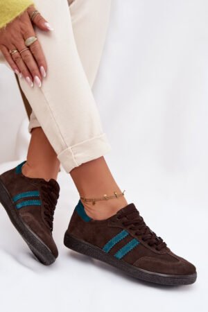 Zazoo N1068 Zābaki sievietēm no zamšādas, šokolādes krāsā