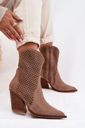 Sieviešu atklāta papēža kurpes smilškrāsā Rivorina