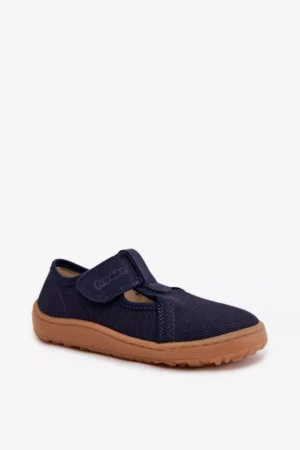 Bērnu slip-on apavi Barefoot Froddo Cannvas G1700439 tumši zils