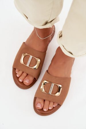 Sieviešu čības ar zelta detaļām Camel Elmera