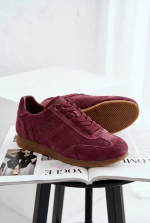 Big Star TT274227 bordo krāsas dabīgās zamšādas kedas