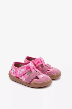 Bērnu baspēdu čības Milami Pink Strawberry Lumi
