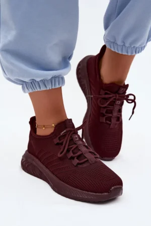 Vieglie sieviešu auduma sporta kurpes Big Star UU274053 bordo krāsā