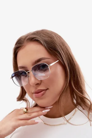 Saulesbrilles ar plānu rāmi UV 400 zilas