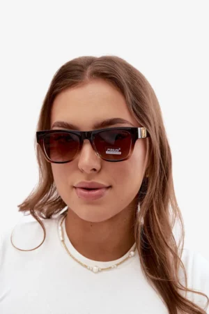 Sieviešu saulesbrilles ar UV filtru brūnā krāsā