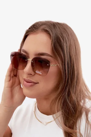 Boto bezrāmja saulesbrilles ar UV 400 filtru, gaiši brūnas