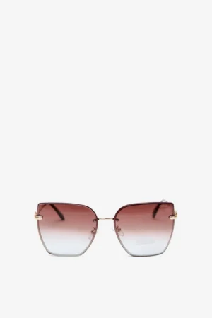 Cat Eye bezrāmja saulesbrilles UV 400 brūni-zilas