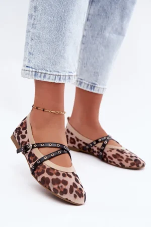 Tīkla balerīnas ar siksniņām, leoparda raksts, Orley