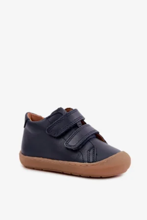 Bērnu ādas barefoot puszābaki Froddo G2130328 tumši zilā krāsā