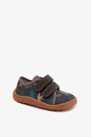 Bērnu barefoot apavi Dinozaurs Froddo Canvas G1700440-31, pelēki