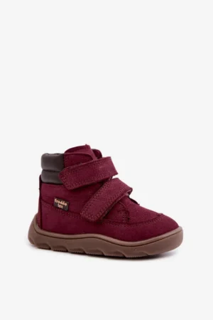 Bērnu ādas barefoot zābaki FRODDO G2110150-9, bordo krāsā