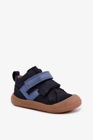 Bērnu ādas barefoot puszābaki Froddo G2130328 tumši zilā krāsā