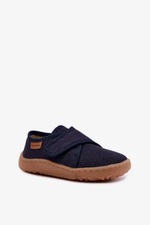 Zēnu mājas apavi ar līpslēdzēju, barefoot Froddo G1700438, tumši zili