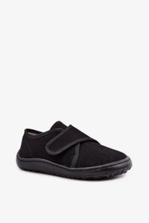Bērnu zēnu mājas apavi ar Velcro aizdari, barefoot Froddo G1700438-15, melni