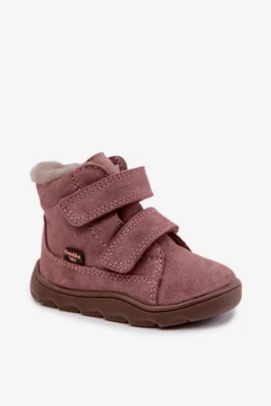 Bērnu zamšādas sniega zābaki barefoot Froddo G2110151-5, rozā