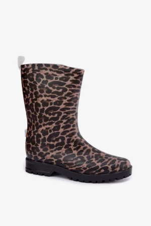 Sieviešu gumijas zābaki ar leoparda rakstu Solavelle