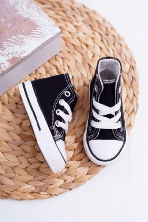 Bērnu augstas sporta kurpes, melnas Filemon